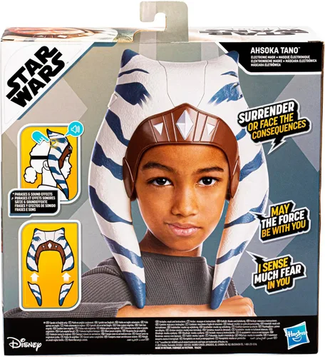Vista 3 de STAR WARS Ahsoka Tano - Máscara electrónica con frases y efectos de sonido, juguetes para niños y niñas de 5 años