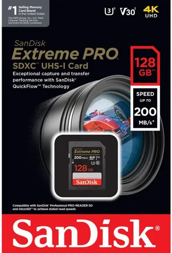 Vista 4 de SanDisk Tarjeta de memoria Extreme PRO UHS-I U3 SDXC de 128 GB