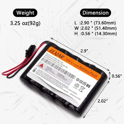 Vista 2 de Coonyard Paquete de 2 baterías de litio de 18 V 2700 mAh de repuesto para Exogen 4000+ 2000+ sistema de curación ósea compatible con 81001906