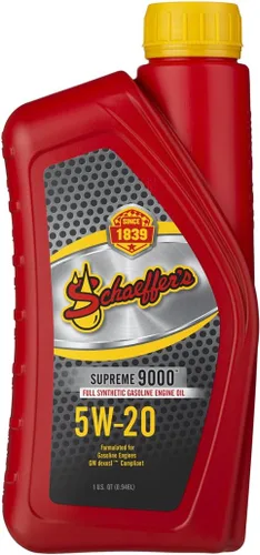 Vista 6 de Schaeffer Manufacturing Co. 9005-012S Supreme 9000, aceite para motor de gasolina completamente sintético, 0W-20, botella de 1 cuarto de galón