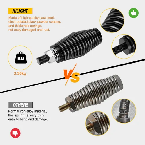Vista 4 de Nilight 2 piezas de base de montaje de resorte de barril resistente para luz de látigo ATV UTV RZR SXS Can Am Camión Jeep todoterreno