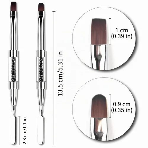 Vista 5 de 2 cepillos de uñas de gel y recogedor de uñas de gel de doble punta