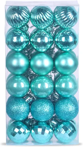Vista 127 de Bolas pequeñas de Navidad doradas de 1.6 pulgadas, adornos de decoración para árbol de Navidad, bolas colgantes inastillables para decoraciones
