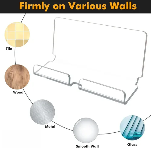 Vista 5 de Tablet Wall Mount Holder, With Convenient And Practical Design, 18x3.4x9.4cm, Mobile Device Bracket, Clear Desktop Mount, Acrylic Material, For