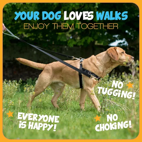 Vista 5 de 2 Hounds Design Freedom - Arnés para perro sin tirones, arnés ajustable, fácil de caminar y control cómodo, se adapta a perros pequeños, medianos