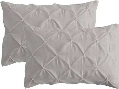 Vista 4 de Bluemoon Homes Juego de 2 fundas de almohada de 1000 hilos 100% algodón egipcio, tamaño Queen, color gris plateado