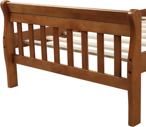 Vista 8 de Merax Base de cama de plataforma de madera con cabecero y estribo, marco de cama de tamaño individual con soporte de listones, cama