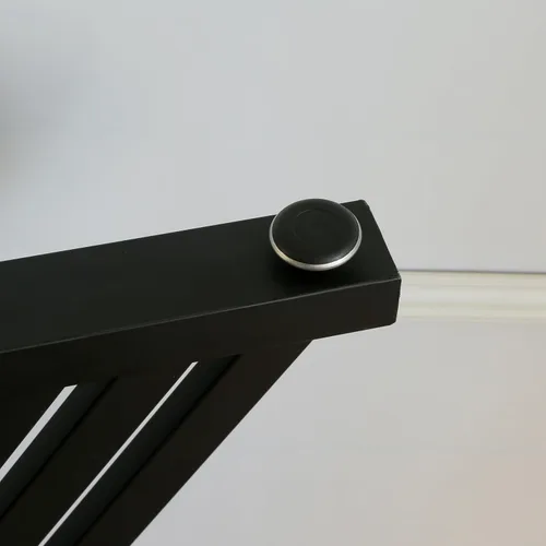 Vista 7 de Juego de 2 patas de mesa de metal, forma triangular, industrial/moderna, resistentes, para mesa de comedor (28.3 pies de alto, 23.6 pies de ancho)