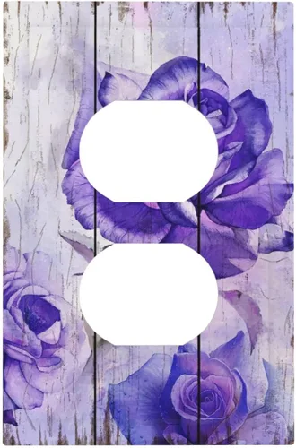 Vista 118 de Cubiertas de Tomacorriente 3D Árbol Morado 1 Gang Placa de Cubierta de Interruptor de Luz Dúplex Placas Decorativas de Pared Placa de Interruptor