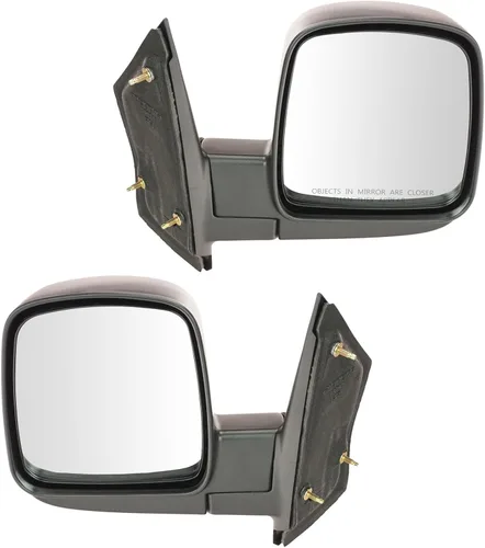 Vista 244 de TRQ Conjunto de 2 piezas de espejo lateral para conductor y pasajero, ajuste eléctrico, sin calefacción, sin memoria, color negro, compatible