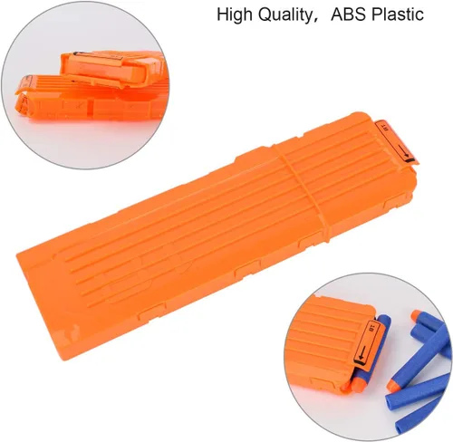 Vista 3 de Clips de bala suaves de 18 dardos de recarga rápida, clips de revista para pistola de dardos de juguete Nerf, 4 unidades (naranja)