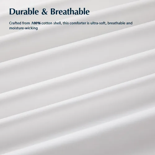 Vista 3 de Pacific Coast - Edredón de plumón de ganso y plumas tamaño King, 100% algodón extra esponjoso, color blanco, para inserto de edredón, suave