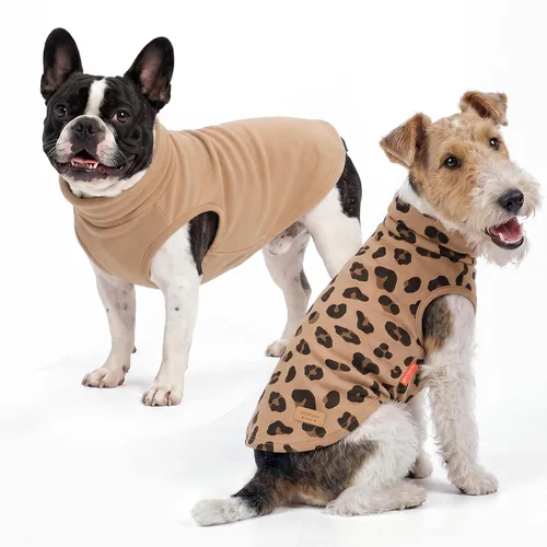 Vista 11 de KYEESE Paquete de 2 suéteres para perro, abrigo para mascotas, cuello alto, ropa elástica para perros, suéteres súper suaves para perros pequeños 1#