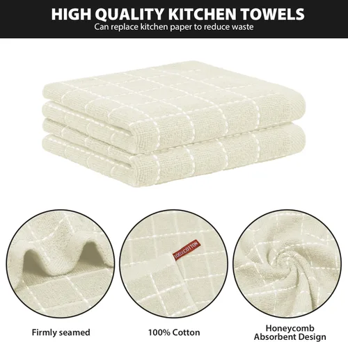 Vista 3 de Nialnant Paquete de 6 paños de cocina para lavar platos, 100% algodón, reutilizables, ultra suaves, absorbentes, de secado rápido, paños de cocina