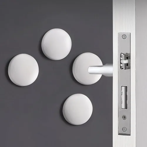 Vista 5 de Protector de pared para tope de puerta de 3.15 pulgadas, 8 piezas de amortiguadores de silicona suave blanca para manija de puerta, a prueba