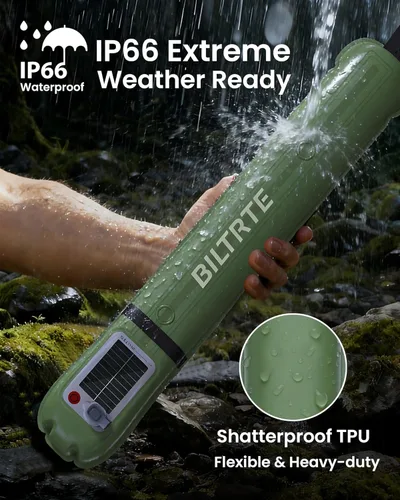 Vista 6 de Luces solares para campamento recargables, 4 modos de iluminación, lámpara inflable impermeable IP66 para senderismo, mochileros, supervivencia