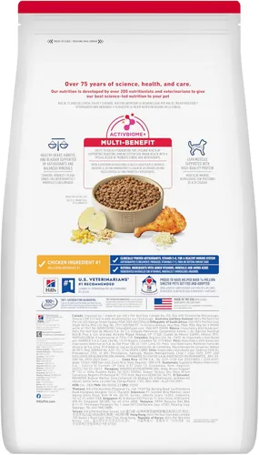 Vista 2 de Comida para perros seca para longevidad, activa, de pollo Hill´s science diet, arroz y cebada para adultos mayores de 7 años