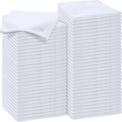 Vista 18 de Nuenen 60 paños de limpieza de microfibra para automóviles de 16 x 16 pulgadas, ultra absorbentes, suministros de limpieza reutilizables, 6