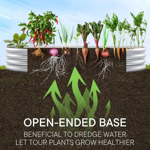 Vista 6 de Crirax Galvanized Raised Garden Beds Outdoor for Vegetables,Planters for Outdoor Plants,DIY 12-in-1 Large Metal Garden Bed Planter Boxes Outdoor 1