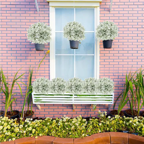 Vista 7 de Ramo de gypsophila de imitación de flores artificiales de aliento de bebé, arreglo floral para centros de mesa de boda y decoraciones de 15 piezas