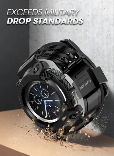 Vista 6 de SUPCASE [Unicorn Beetle Pro] Serie de funda para Galaxy Watch 3 [45mm] lanzamiento 2020, funda protectora resistente con correas