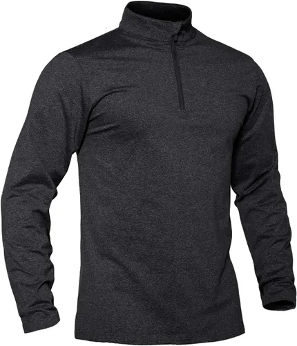 TACVASEN Sudadera de manga larga con cremallera de un cuarto para hombre, sudadera de golf con cremallera de 14, sudadera térmica con forro polar de