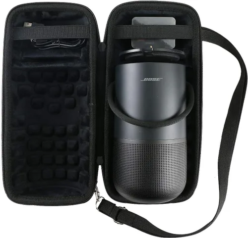 Vista 7 de co2CREA Funda de viaje rígida de repuesto para altavoz Bluetooth inalámbrico portátil Bose, hogar y hogar (estuche negro triple)