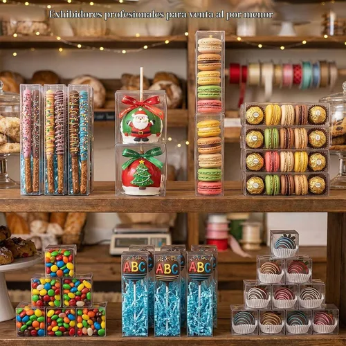 Vista 9 de VGOODALL 26 cajas transparentes de macarrón, cajas de regalo de plástico