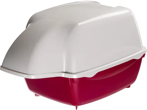 Vista 8 de Ferplast Cosmic Outdoor - Caja de arena para gatos, inodoro impermeable a prueba de perros con entrada de túnel, base alta para contención de Negro