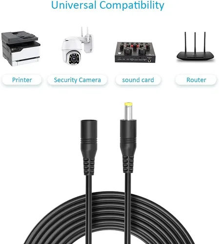 Vista 4 de Belker Paquete de 2 cables de extensión CC de 3 y 6 pies, cable de extensión de alimentación de 12 voltios para cámara de seguridad IP CCTV, cámara