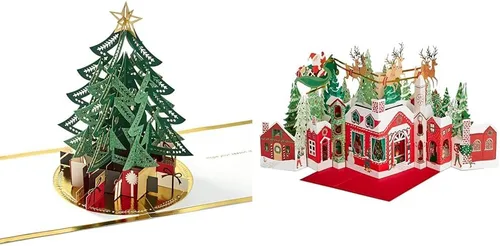 Vista 10 de Hallmark Tarjeta de Navidad Desplegable Signature Paper Wonder (Santa y Sus Renos)