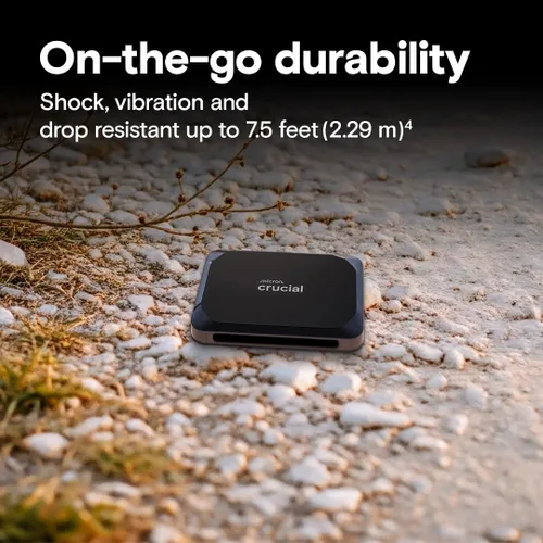 Vista 3 de Crucial X9 SSD portátil de 1 TB, hasta 1050 MB/s, USB 3.2 USB-C, unidad externa de estado sólido, compatible con Windows, Mac y Android