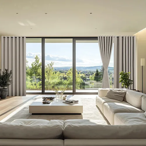 Vista 465 de NICETOWN - Divisor de habitación, cortina opaca divisora de habitación con función de aislamiento térmico, panel para puerta corredera o patio