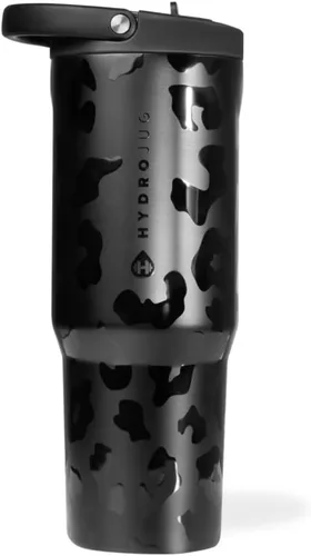 Vista 11 de HydroJug Sport Botella de acero inoxidable con popote, aislada al vacío, de 32 onzas, a prueba de fugas, diseño ergonómico, reutilizable, apta