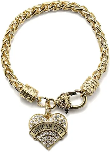 Vista 243 de Inspired Silver - Pulsera de oro con dije de corazón pavé con circonitas cúbicas