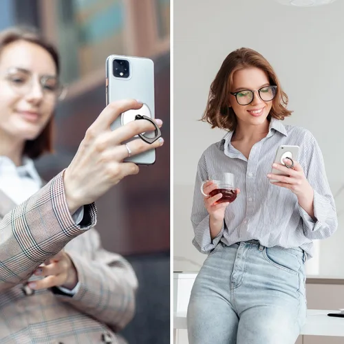 Vista 6 de Soporte de anillo transparente para teléfono celular, soporte para anillo de teléfono celular, soporte de dedo con rotación de 360 grados, soporte