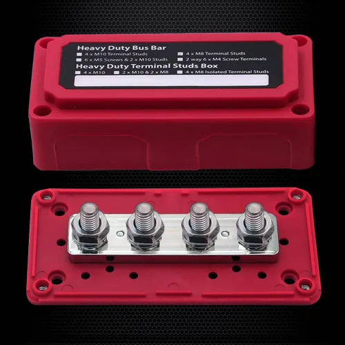 Vista 4 de 4 pernos M8 (5/16") Bloque de distribución de energía, barra de bus de 12 V, Ampper impermeable HD 200A Bloque de distribución de batería marina