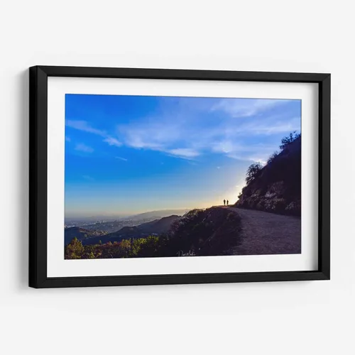 Canvas Lab | Runners in Los Angeles 2 by Omar Montero | 11 x 7 in | Fine Art Framed Print, Frame Color: Black, With Mat | Scenery | Wall Decor for