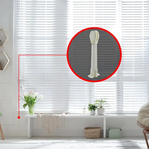 Vista 7 de Amazing Drapery Hardware Tensor de cable con resorte para bucles de cable, marfil, montaje en pared o piso, 1 paquete