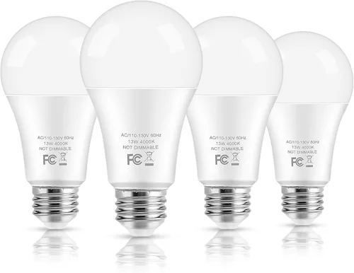 Vista 8 de Bombillas LED, bombillas LED A19 equivalentes a 100 W, 13 W, 2700 K, blanco cálido, 1500 lúmenes, no regulables, brillantes, E26 Edison bombillas
