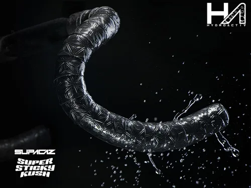 Vista 7 de Supacaz Super Sticky Kush - Cinta de manillar de un solo color, color negro