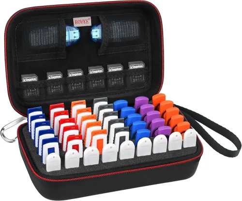 Vista 9 de BOVKE Flash Drive Case SD Card Holder 48 Slots USB Storage Case Thumb Drive Memory Card SDXC SDHC Card Organizer for SanDisk Samsung SamData Netac