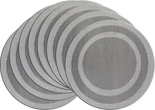 Vista 32 de PIGCHCY Juego de 6 manteles individuales en forma de cuña con centro de mesa, redondos, lavables, resistentes al calor, manteles individuales