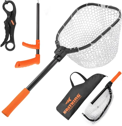 Vista 15 de KastKing Red de pesca Brutus, red de aterrizaje de peces plegable y extensible, red de pesca ligera y portátil con mango de espuma EVA suave