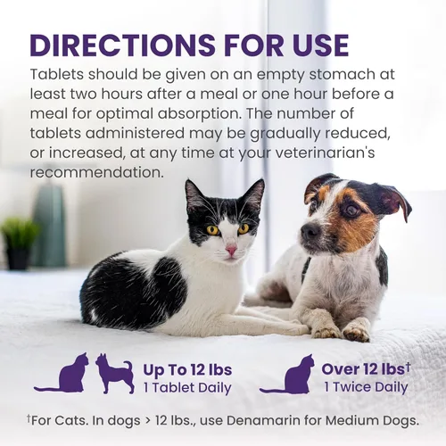 Vista 7 de Nutramax Laboratories Denamarin Suplemento de salud hepática para perros pequeños y gatos - Con S-adenosilmetionina (SAMe) y silibina, 30 tabletas
