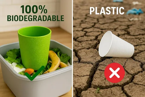 Vista 5 de BiceBio - Vasos compostables, 100% biomaterial, reciclables, aptos para lavavajillas, respetuosos con el medio ambiente, biodegradables, fabricados