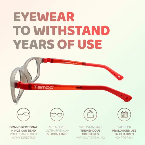Vista 5 de Tempo Gafas irrompibles para niños Gafas flexibles de moda para niños 3004