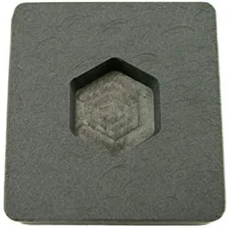 Molde de grafito de alta densidad hexagonal de oro de 1 oz 1/2 oz lingote de plata de cobre