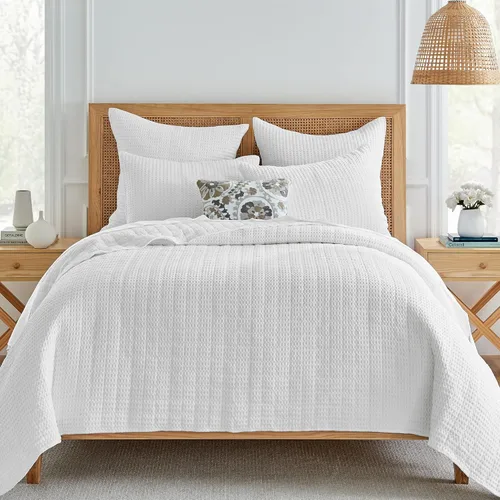 Vista 13 de Levtex Home Mills Waffle - Juego de edredón tamaño Full/Queen (88 x 92 pulgadas) con 2 fundas de almohada (26 x 20 pulgadas), Adobe, juego de ropa