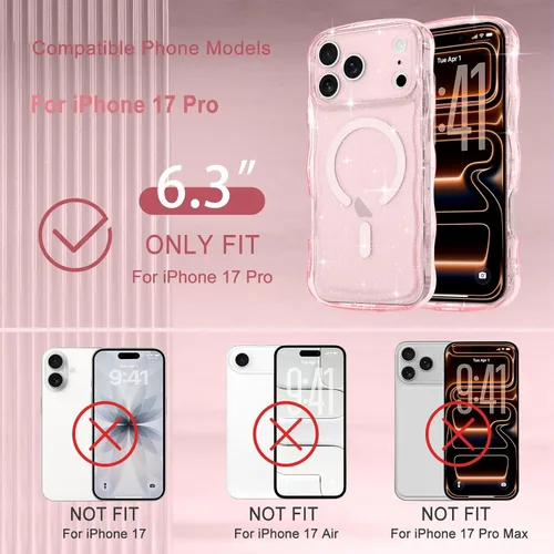 Vista 27 de Pepmune Funda magnética para iPhone 17 Pro Max, color rosa